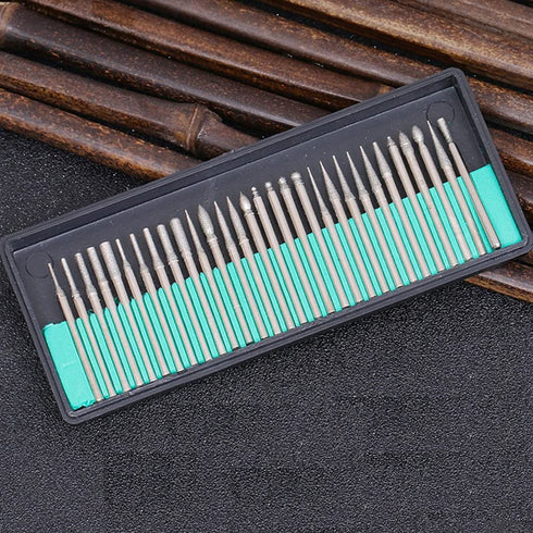 Ryoma Diamond Burr Bits, Carving Burr Bits Drill Kit for Rotary Tool Metal Woodworking Router Grinding Engraving Carving- 3/32"(2.35mm) Shank Pack...