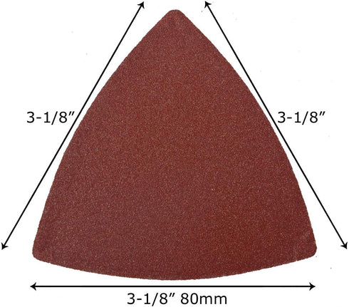 60 Pcs 240 Grits 3-1/8 Inch 80mm Triangular Oscillating Tool Sanding Paper for Wood Sanding Fit 80mm Triangular Multi Tool Sanding Pads XG8020240...