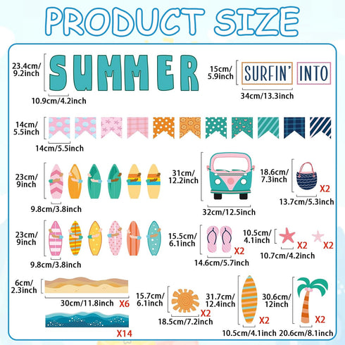 Summer Classroom Bulletin Board Decoration Set Summer Surfboard Surfing Bulletin Board Surfing Into Summer Cutouts Summer Hawaiian Ocean Beach Bul...