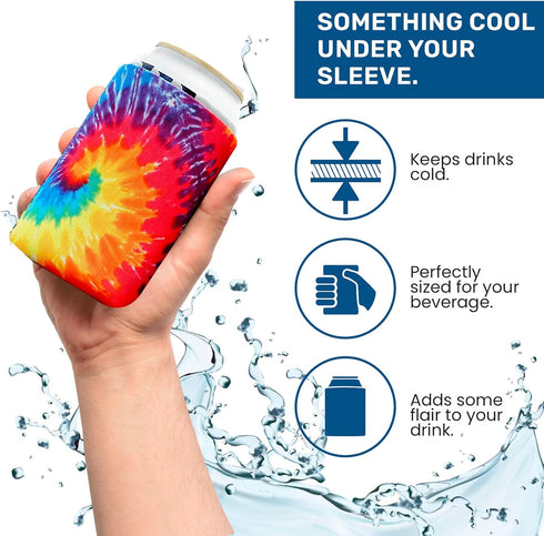 QualityPerfection Can Cooler Sleeve (6 Pack) 12 Oz Neoprene Collapsible Cooler Can, Insulated Can Holder, 4mm Thick Beer &Soda Can Cover, Police C...