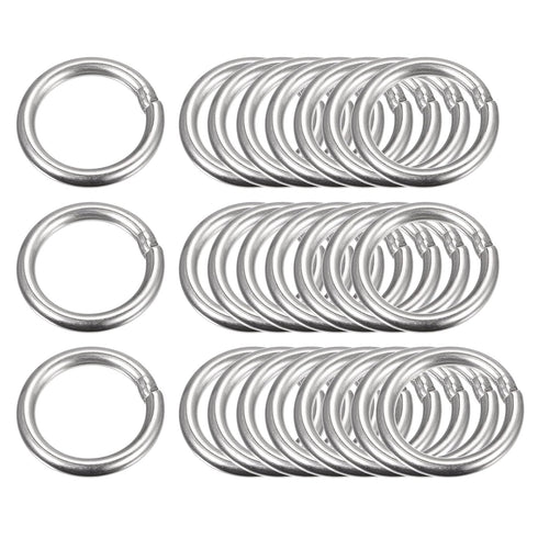 uxcell 304 Stainless Steel O Rings, 25pcs 30mm(1.18") Outer Dia. 4mm Thickness Multi-Purpose Metal Welded O-rings Round Rings for Hardware Luggage...