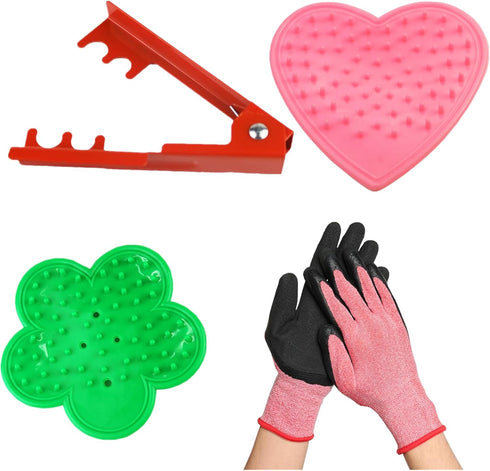 4PCS Rose Thorn Tools, Rose Leaf Thorn Strippers, Rose Thorn Remover Tools and Garden Gloves Use for Home Florist Supplies...
