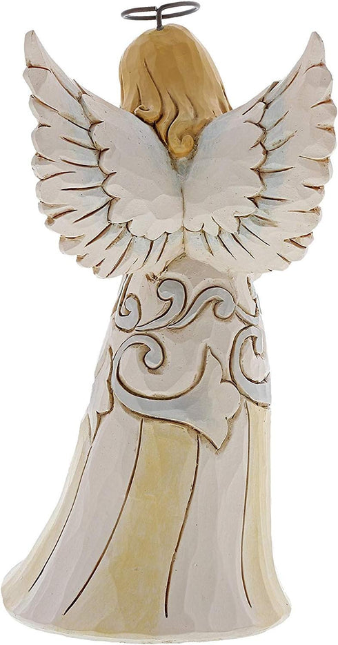 Enesco Jim Shore Heartwood Creek White Woodland Farmhouse Angel with Dog Figurine, 5.2 Inch, Multicolor...
