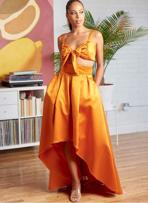 McCall's M8152F5 Misses' High-Waisted Pleated Skirt and Tie Crop Top Sewing Patterns Kit, Design Code M8152, Sizes 16-24...