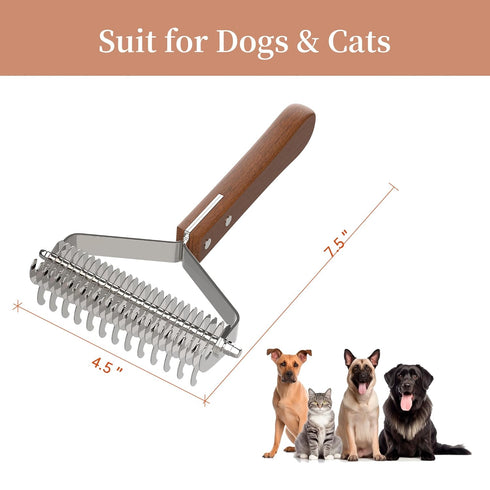 Dog Brush for Shedding, Pet Grooming Brush, Double Side Shedding and Dematting Undercoat Rake Comb Deshedder Brush for Long Haired Dogs and Cats, ...