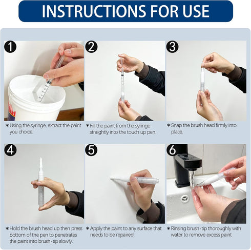 Touch Up Paint Brush for Painting Walls, 5ml Drywall Repair Brush kit for Wood Furniture, Floors, Cabinets, Sofa, Table, Chair Scratches(5ml)...