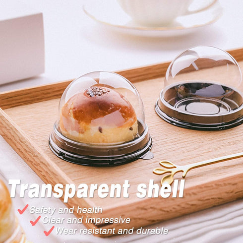 Clear Plastic Mini Cupcake Container,25 PC Desk Pet Containers Mooncake Boxes Muffin Pod Dome Muffin Single Cupcake Holders Individual Cupcake Con...