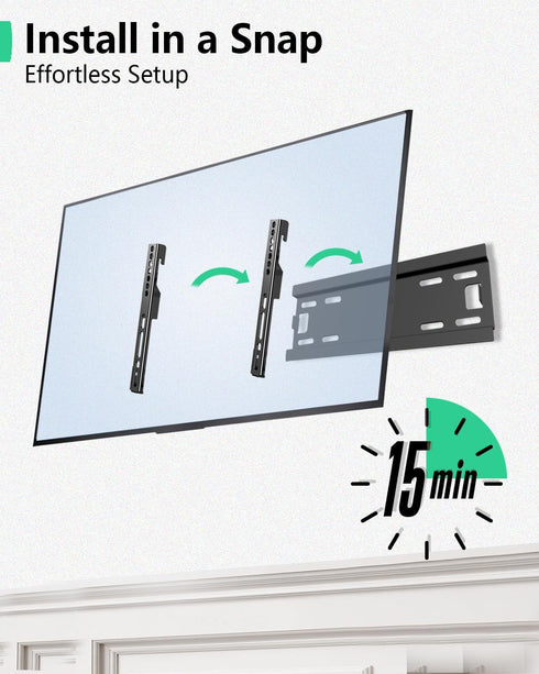 Fixed TV Wall Mount for 14-43 Inches Flat Screen TVs, Low Profile TV Mount Bracket Hold Up 55lbs, Wall Mount TV Bracket Flush Mount Space Saving, ...