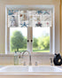 Summer Coastal Grid Valances Curtain for Kitchen Cafe, Ocean Starfish Lighthouse Window Valance Short Curtains 42"x 12" Rod Pocket Windows Treatme...
