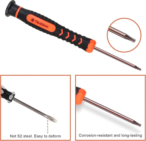 13pcs Torx Security Screwdriver Repair Tool Kit T2 T3 T4 T5 T6H T8H T10H Phillips 1.5 2.0 Screwdrivers S2 Steel For Xbox One Xbox 360 Controller P...