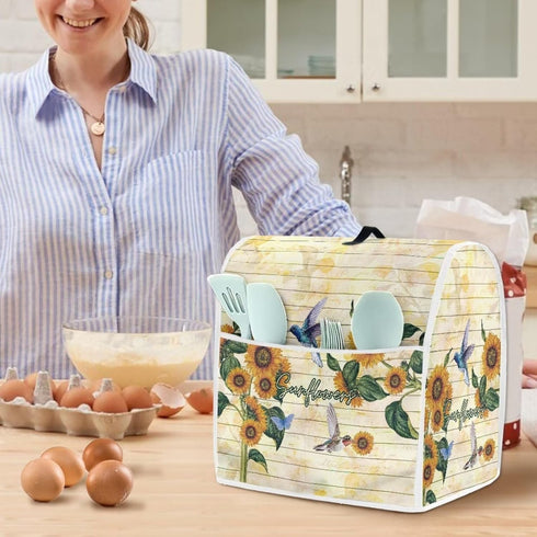 Sunflower Bird Plank Mixer Cover L Size Stand Mixer Cover Kitchen Mixer Assecories to Keep Clean & Safe Kitchen Appliance Organizer Bag Coffee Mak...