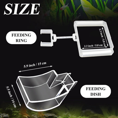 Shrimp Feeding Tube and Dish Set Aquarium Fish Feeder Tube Clear Shrimp Feeder Fish Tank Feeding Supplies with Feeding Ring Cleaning Brush for Fis...