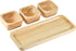 AeraVida Functional Kitchen Décor Snack Plate with Three Square Bowl Natural Brown Rubber Tree Wood Set | Wooden Square Bowls for Eating | Wooden ...