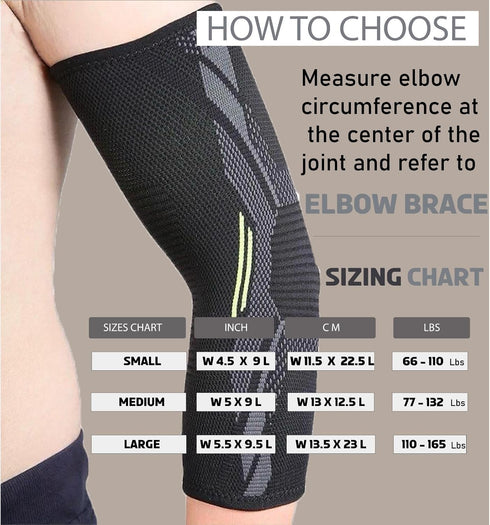 Elbow Brace for men | Pack of 2 Compression Arm sleeve Elbow support for Men & Women- Tennis Elbow Brace | Pain Relief, and Elbow Sleeve weightlif...