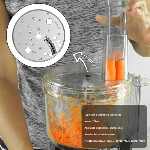 SLICE SHRED DISC BLADE for Hamilton Beach Food Processor 70730 70670 70740 70760...