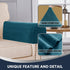 L.VICTEX Sofa Armrest Covers, 2 Pack, Deep Teal Velvet Plush Fabric, Furniture Accessories for Sofa, Recliner, Chair, Stretch, Durable, Velcro, Ma...