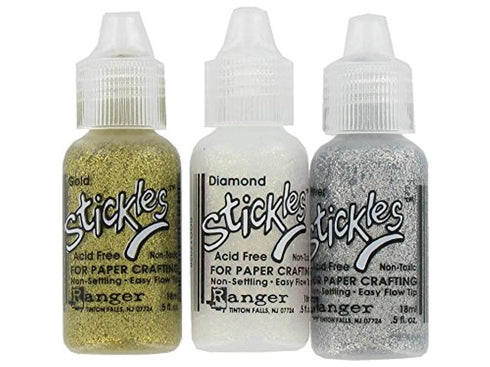 Stickles Glitter Glue Bundle of 3 Colors | Silver, Diamond, and Gold | Craft Glitter Glues...