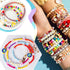 TOAOB 1000pcs White Acrylic Letter Beads 4x7mm Round Alphabet Beads Gold Letter A to Z Beads with Elastic String for DIY Jewelry Making Friendship...