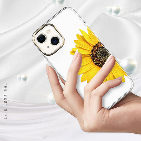 BAISRKE Compatible with iPhone 13 Mini Case,iPhone 13 Mini Case with Flowers,for Girly Women,Shockproof Floral Pattern Hard Back Cover for iPhone ...