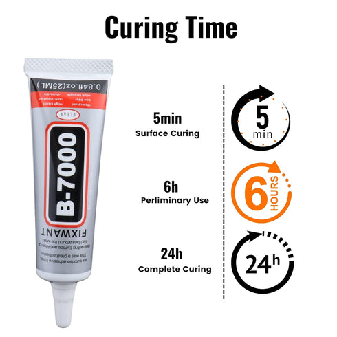 B-7000 Clear Glue for Rhinestones Crafts, Clothes Shoes Fabric, B7000 High Viscosity Glues for Cell Phone Screen Repair Jewelry Stone Metal Nail A...