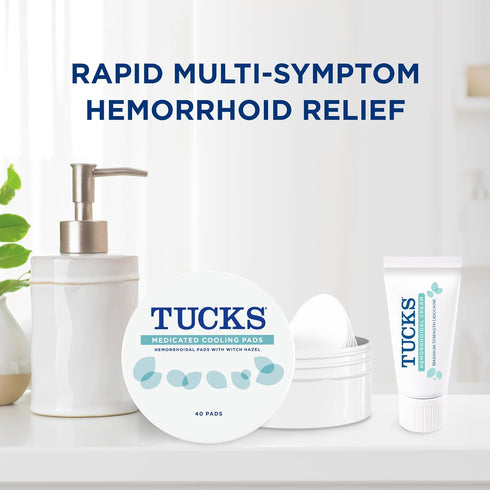 Tucks Multi-Care Relief Kit – 40 Count Witch Hazel Pads & 0.5 oz. Lidocaine Cream - Protects from Irritation, Hemorrhoid Treatment Medicated Pads ...