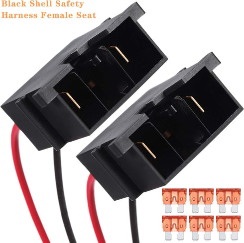 Weewooday 2 Pieces Wire Harness Connector for 12-Volt SLA Battery with Heavy Duty 12 Gauge Wires and Safety Fuse Box for Most 12 Volt Kid Ride Toy...