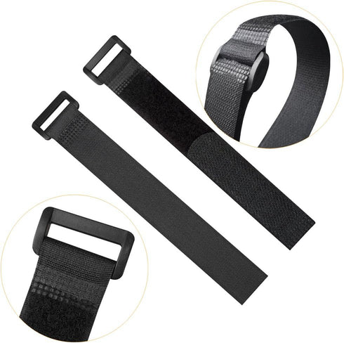 32Pcs Reusable Fastening Cable Straps and Cable Ties with Buckles, Variety Sizes 8"-12"-18"-24"-36", Premium Adjustable Multi-Purpose Hook and Loo...