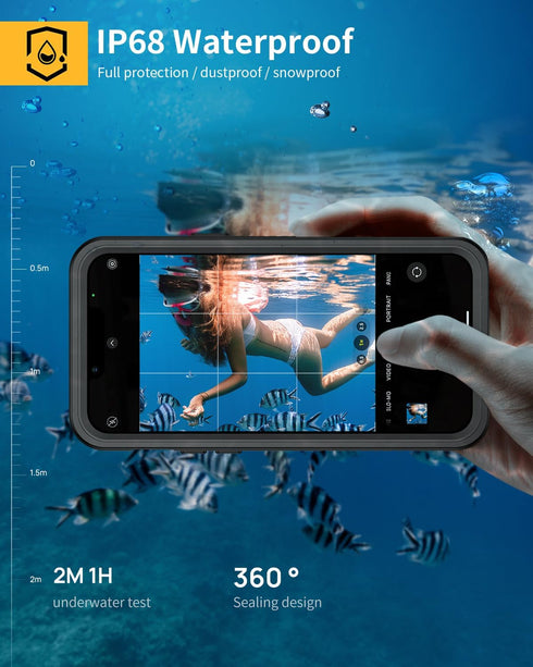 Lanhiem for iPhone 13 Magnetic Case, Waterproof Dustproof Shockproof Case with Built-in Screen Protector Compatible with Magsafe, Full Body Protec...