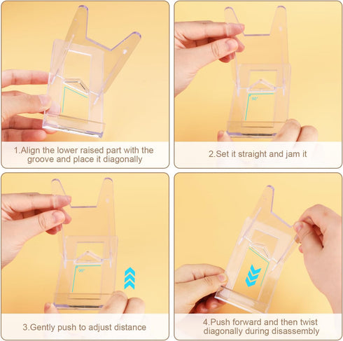 6PCS Clear Plastic Business Card Holder Office Desktop Name Card Display Stand,Desk Accessory Index Card Organizer for Offices,Receptionist,Salons...