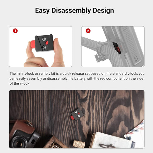 SmallRig Mini V-Lock Assembly Kit, V Mount Battery Plate, Quick Release Set with 1/4"-20 Threaded Holes?- MD2801B...