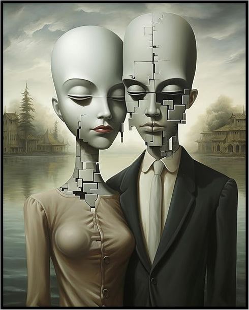 Posterizer 1 pcs-alien couple-Abstract & Modern Art-Fantasy & Fiction Art-Gift for Art Lovers-Decor for Home & Office- UNFRAMED Wall Art...