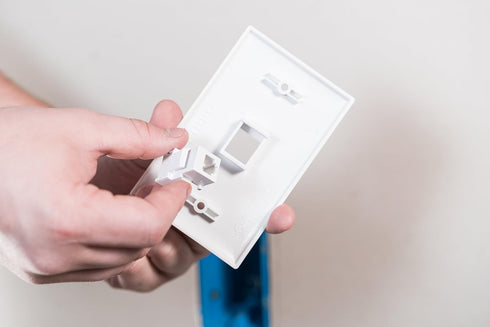 Legrand - OnQ Telephone Keystone Jack RJ25, Male to Male Connector, Universal Keystone Connector for Phone Connections, Rear Mount Snap-In Keyston...