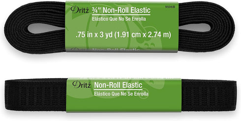 Dritz 3/4", Black Non-Roll Elastic...