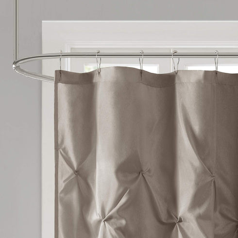 Madison Park Laurel Taupe Shower Curtain, Pieced Transitional Shower Curtains for Bathroom, 72 X 72, Beige...