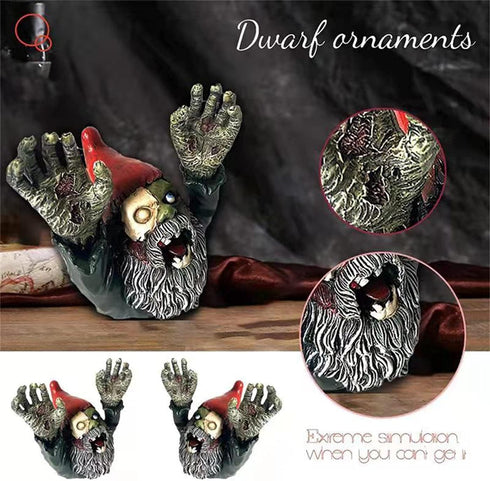 ZWFDC Resin Zombie Gnomes Garden Gnomes Garden Decor, for Garden Sculptures & Statues Outdoor Decorations for Patio Walking Dead Gnome Zombie Gnom...