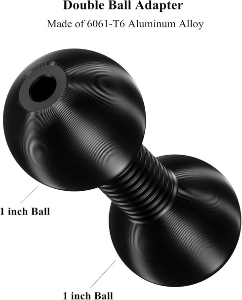 BRCOVAN 2 Pack, Aluminum Alloy 1'' Ball to 1'' Ball Adapter Compatible with RAM Mounts B Size Double Socket Arm...