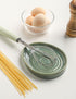 Ceramic Spoon Rest for Stove Top, Spoon Holder for Kitchen Counter, Farmhouse Cooking Utensil Holder for Spoons, Ladles, Spatula, Glazed Green...