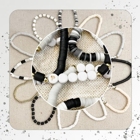 FUNTE 9PCS Black Friendship Bracelets 9pcs Black Gray Friendship Bracelets 2024 Singer New Album Name Inspiration Bracelet For Music Fans And Frie...