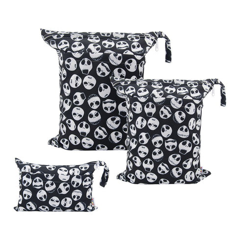 ALVABABY 3pcs Baby Cloth Diaper Wet Dry Bags Waterproof Reusable with Two Zippered Pockets Travel Beach Pool Daycare Soiled Baby Items Yoga Gym Ba...
