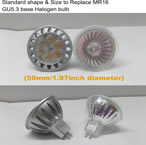 ALIDE MR16 7W 60 Degrees GU5.3 Led Bulbs Replace 50W-75W Halogen Equivalent,2700K Warm White,12V Low Voltage MR16 Bulb Spotlight for Outdoor Lands...