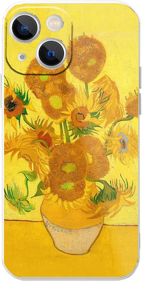 Sunflower iPhone 14 Plus Case for Women, Van Gogh Phone Case for Girls, Aesthetic Art Cute Waterproof Protective Case for iPhone 14 Plus(6.7inch)...