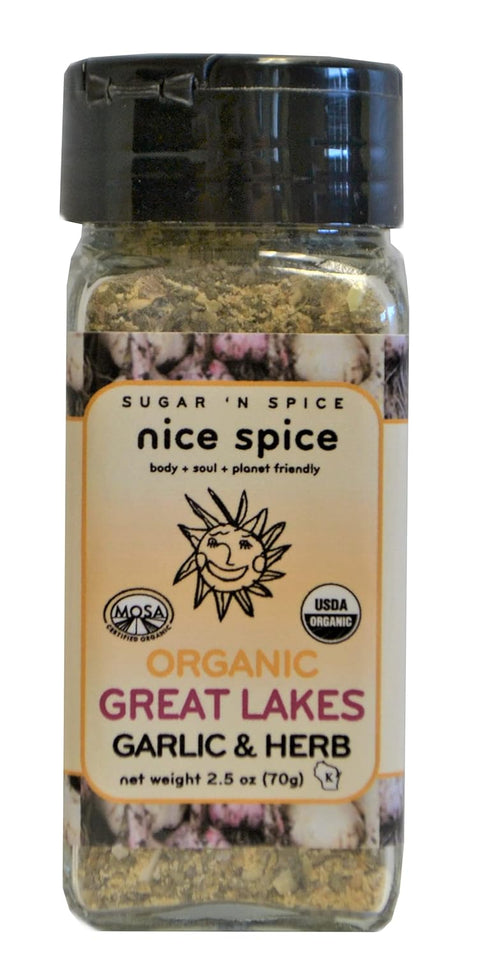 Sugar 'N Spice Organic, Great Lakes Garlic & Herb (2.5 Ounce, Glass)...