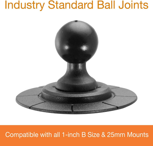 iBOLT 25mm / 1 inch Ball to Strong VHB Adhesive Mount Base/Adapter - for All Industry Standard 1 inch / 25 mm mounts...