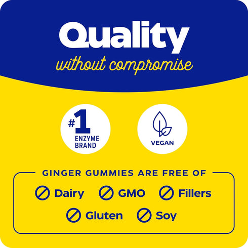 Enzymedica, Ginger & Vitamin B6 Gummies, Support for Occasional Nausea & Indigestion, High Potency, Equivalent to 200 mg Ginger Extract, 60 Count...