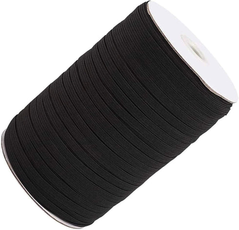 Flex Fabrics - 100 Yards Elastic Band for Sewing 1/8 inch Black - High Elasticity - Braided Elastic Rope, Cord, Strap, Bungee for Handmade Making,...