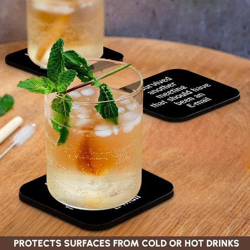 3dRose CST_218472_2 I Survived Another Meeting That Should Have Been an Email Soft Coasters, (Set of 8)...