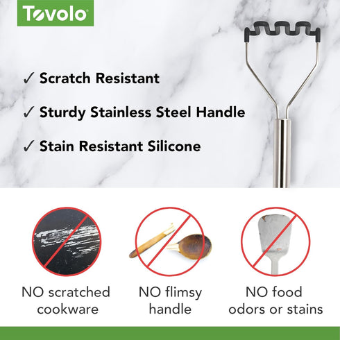 Tovolo Silicone Potato Masher - Charcoal...