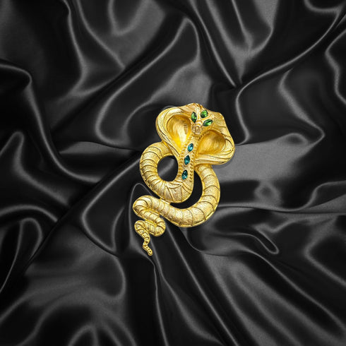 Retro Crystal Snake Brooch Gold Plated Cobra Animal Corsage Suit Jacket Brooch Pin Fashion Jewelry for Men Women Gifts...