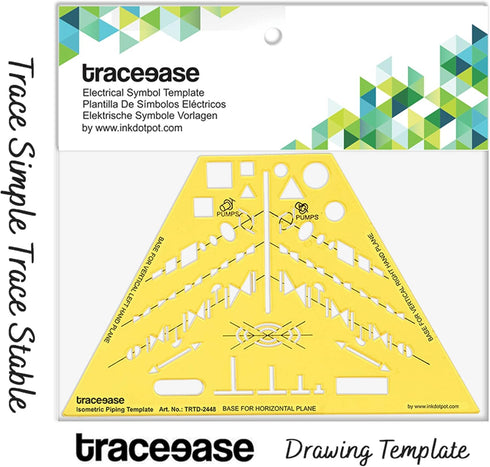 Traceease Electrical Drafting Isometric Piping Template Drawing Stencil,Designing Template Measuring Ruler...