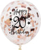 Rose Gold 20th Confetti Latex Balloons, Girls Happy 20 Years Birthday Party Balloon Decoration With Confetti, 12in, 16 Pack...